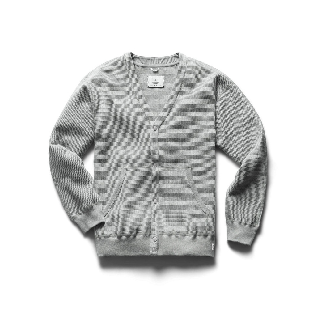 REIGNING CHAMP - FLATBACK THERMAL CARDIGAN - HEATHER GREY XL NWT